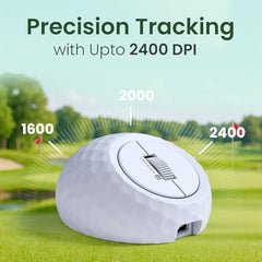 Portronics ToadPlay Golf Mini Wireless Bluetooth Mouse with Dual Wireless Connectivity (BT + 2.4 GHz), Rechargeable Battery, Noise-Free Clicking, Multi-Device Pair, Adjust Sensitivity (White)