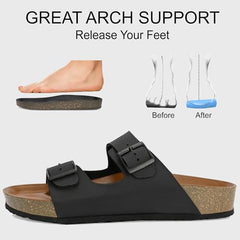 Centrino Sandals for Men | Berkin-Style Slip-On Casual Sandal with Open Toe Design |Lightweight On-Grip Sole for Outdoor Wear|Men Open Toe Buckle Strap Sandals| Summer Slip-On Slipper|Perfect For Monsoon Rainy Season NAVY 13 UK(7313)