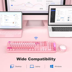 MOFII Wireless Keyboard and Mouse Combo, Full Size, 2.4GHz, Windows, Purple