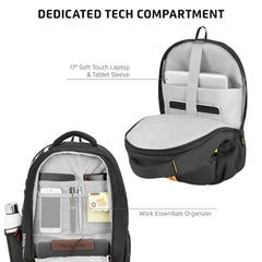 Safari Volumax 43L Expandable Laptop Backpack Bag for Men and Women, School Bag for Boys & Girls, Casual Hiking Travel Bag with 3 Compartments, Compression Straps & Bottle holder, Color Black