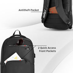 Safari Nex 26L Laptop Backpack Bag for Men and Women, Ideal for Office Use/School/College, 2 Compartment, Rain Cover, Antitheft Pocket, USB Port, Trolley Sleeve & Organizer, Olive