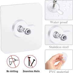 Shivstor 15 Pack Self Adhesive WallHook Heavy DutyHook for Hanging Without Drilling Transparent Nail Free StickyHook Strong Wall Hanger Set of 15 FlowerHook for Kitchen Bathroom Home Storage