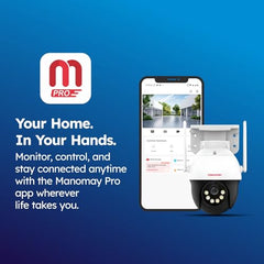 MANOMAY Protect Pro 3MP 4G SIM Security Camera [STQC Approved] 360° Outdoor Pan Tilt CCTV, Smart AI Human Auto Tracking, Color Night Vision, Two-Way Audio, IP66 Waterproof, Alexa, 256GB Memory Card