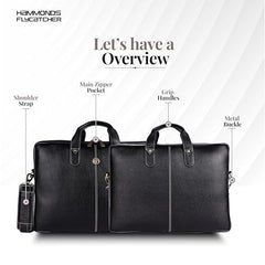 HAMMONDS FLYCATCHER Genuine Leather Office Bag for Men - 15.6 Inch Laptop Bag for Men for Professionals, Business Travelers - Adjustable Straps & Multiple Compartments - 1 Year Warranty - Brown
