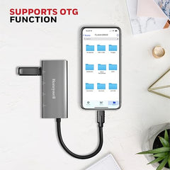 Honeywell Newly Launched Momentum Type C to 4xUSB C 3.2 Gen 2 Port Type C Hub, 10 Gbps Transmission Speed, 30 cms, Premium Metallic Finish, Compatible with All Type C Port Devices