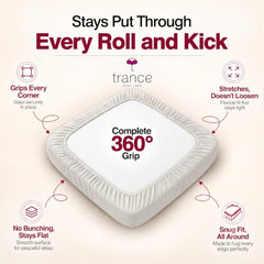 Trance Home Linen Premium 220 GSM+ 72"x36" Single Bed Size Cotton Terry Waterproof Mattress Protector | Elasticated Fitted Non-Toxic Bed Protector | Single Bed Mattresses Cover 72x36 inch, Brown