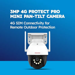 MANOMAY Protect Pro 3MP 4G SIM Security Camera [STQC Approved] 360° Outdoor Pan Tilt CCTV, Smart AI Human Auto Tracking, Color Night Vision, Two-Way Audio, IP66 Waterproof, Alexa, 256GB Memory Card