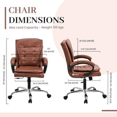 GOYALSON Mesh Back Revolving Chair for Office Home Swivel Desk Chair with Comfortable Seating & Wheels (1, Brown, Standard)