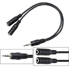 Storite 3.5mm Jack 1 Male to 2 Female Stereo Headphone Y Splitter Black
