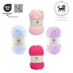 NESTNHAVEN , Plush & Cuddly Sets 2.0 , Chenille Yarn Supersoft Hand Knitting Wool Ball, set of 4 , 400 grams (1 Ball/100 Gram Each) Suitable for Craft, Babywear, Toys , Baby Blankets , 5 Bulky, Shades - NNHS 2.0 (Set 26 baby Pink , lilac , hot pink…