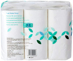 Amazon Brand - Presto! 2 Ply Kitchen Tissue Paper Roll | 720 Pulls | 60 Kitchen Towels X 12 Rolls | Soft And Highly Absorbent | 100% Natural Virgin Cellulose Fiber