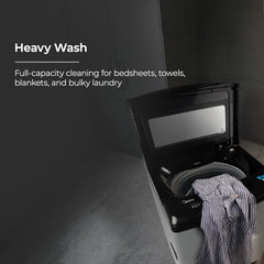 Midea 9kg 5-Star Top Load | Fully Auto | Soft Close Glass Lid | Hydrowave Stainless Tub | 10 Wash Programs | Auto Drum Clean | Magic Filter | Child Lock | Delay Wash | Inox Grey | MWMTL090FP1GNIG