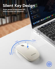 Samsers Foldable Keyboard&Mouse, Samsers Folding Bluetooth Keyboard Mouse Combo, 2.4G + BT5.0 x 2, Full-Size Portable Travel Keyboard & USB-C Rechargeable Wireless Mouse for iOS Android Windows Mac OS