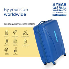 American Tourister 3PC PP Ivy 2.0-8 Wheel, Set (Small + Medium + Large) Hard Suitcase for Travel/Travel Bag with Combination Lock & Smooth Sliding Double Wheel - Black, 55 Cm, 68 Cm, 79 Cm