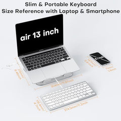 Emetok Wired Keyboard for Mac Users, 1 Cable 2 Plugs USB-C & USB-A, Silver