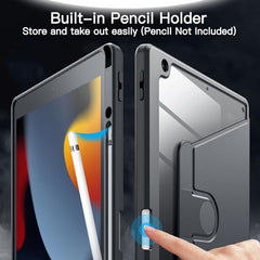 JETech 360° Rotating Case for iPad 9th/8th/7th Gen 10.2", Black