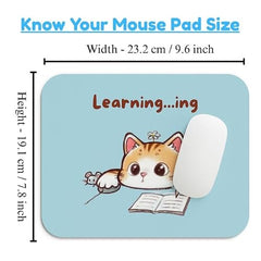 SHERISH Cute Cat (I'm OK) Mouse Pad for PC & Laptop – Waterproof Desk Mat with Funny Cartoon Cat Design, Smooth Cloth Surface & Non-Slip Rubber Base Ideal for Office, Work from Home & Gaming 19x23 cm