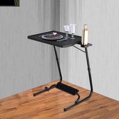 TABLE MAGIC- BADE Multipurpose Laptop Table Mat Finish - Adjustable, Foldable, Portable, Engineered Wood Top with Footrest, Top Size 60 * 45cm (X-Large, Midnight Black)
