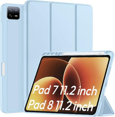 Robustrion Cover for Xiaomi Mi Pad 8/8 Pro/Xiaomi Pad 7/7 Pro 11.2 inch Cover Case with [Pencil Holder], Trifold Flip Case Cover for Xiaomi Pad 7/8 Cover [Auto Sleep Wake] - Black