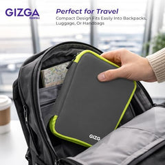 Gizga Essentials Gadget Organizer Case, Portable Zippered Pouch for All Small Gadgets, HDD, Power Bank, USB Cables, Power Adapters, etc (Grey)