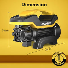AGARO Supreme High Pressure Washer, Car Washer, 1800 Watts Motor, 120 Bars, 6.5L/Min Flow Rate, 8 Meters Outlet Hose, Portable, Car, Bike & Home Cleaning,Orange