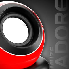 Zebion Adore Tabletop 2.0 Speaker Set, with Output Power: 3Wx2, USB Connectivity, USB Powered, Compact and Sleek, Driver Unit: 40mmx2, Durable Body, Red Colour, 1 Year Warranty