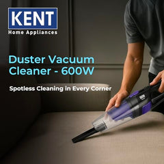 KENT Dash Vacuum Cleaner | 600W | High Suction Power >16 kPa | Cyclone5 Technology and HEPA Filter | Bagless Design | Ideal for Floor, Curtain, Carpet, Sofa & Car | Black & Blue