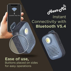 CUBETEK Hear-ME Wearable Bluetooth V5.4 Clip-Speaker with 5 Watts Sound, IPX7 Water/Dust Resistant, Torch, Built in Mic for Calling Function