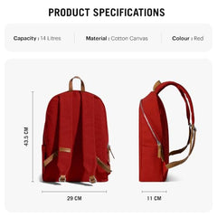 DailyObjects Pedal Everyday Casual Laptop Backpack (16L) Fits Upto 14 Inch Laptop, Unisex Travel Backpack Durable Canvas Material, Zippered Compartments With Pockets (Beige)