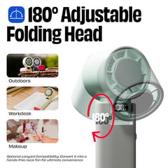 NUUK BFF Personal Hand Fan | 13000 RPM with IceTouch™ | 3600mAh Rechargeable Battery up to 10 hrs | Portable Mini Fan | 100-Speed Dial | For Travel, Office, Makeup & Outdoor | 1 Yr + 1 Month Warranty