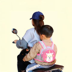 MOMISY Kids Safety Belt for Two Wheeler, Adjustable Bike Scooty Belt with Storage Bag, 2-9 Years (Pink)