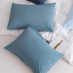 safhome Soft Pillow Covers 20 x 32 Inches - 100% Egyptian Cotton 400 Thread Count Set of 2 Pillow Cover Set Envelope Closure Hotel Quality Pillowcase - Aqua Blue