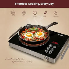 iBELL CROWN 22 Infrared Cooktop 2200W - 3-YEAR WARRANTY, Touch Control, Adjustable Temperature, High-Efficiency Heating, Compatible with Induction & Flat-Bottom Cookware, [Black]