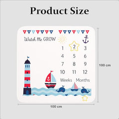MOMISY Baby Milestone Blanket and Props for Baby's |1 to 12 Months Prop |Baby Bedding |Ac Room Blanket for Summer|Newborn| Infants Winter Blanket(Lighthouse)