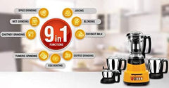Panasonic Heavy Duty Mixer Grinder For Kitchen MX-AV425 (Sunstone Orange) Elements Series Powerful 1500W (MMLW) 4 Jar (Three-304 Stainless Steel & 1Juicer Extractor Jar) | 5 Years Motor Warranty