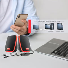 Intex IT-120 2.0 USB Computer Multimedia Speaker, 10W Powerful Sound, USB Powered, 3.5mm Aux Connectivity, in-Line Volume Control Pod for PC, Laptops, Desktop & Mobiles – Orange