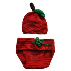 MOMISY Chilli Cap and diaper - Baby Photography & Photoshoot Prop (Red)