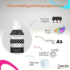 Needle GI 71 Compatible Refill Ink | Made in India | (CMYK 4x1 KG with EazyFill Cap) for Canon Pixma G1020 G2020 G3020 G2060 G3060 G1737 G2770 G3770 G4770 G1730 G2730 G3730 Printers