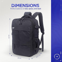 Acer Estilo Premium 15.6 Inch Black Color Backpack I Water Resistent Polyester I Expandable, 2 Zipper Front Pocket, 2 More Compartment for Laptop and Other Accessories I USB Charging I Strolley Strap