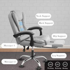 Casa Haus Italia Premium Leatherette Office Chair for Work | Boss Chair, Ergonomic Executive, Luxurious Cushioned Arms & Seat, 2 Point Back Massager, Heavy Duty Metal Base (Burgundy)