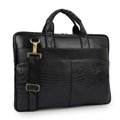 ADISA Laptop Bag for Men - Faux Leather Office Messenger Briefcase with Laptop Compartment for Work, Business, Corporate & Professional Use (LB6056)