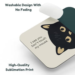 SHERISH Cute Cat (I'm OK) Mouse Pad for PC & Laptop – Waterproof Desk Mat with Funny Cartoon Cat Design, Smooth Cloth Surface & Non-Slip Rubber Base Ideal for Office, Work from Home & Gaming 19x23 cm