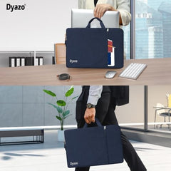 Dyazo 15.6 Inch Laptop Sleeve with Charger Pouch | Front Pocket with Handle Water Resistant Sleeve Case | Compatible for MacBook, HP, Dell, Acer, Asus, Microsoft, Samsung and Other Notebooks (Grey)