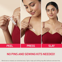 Sirona Body & Clothing Tape | Double-Sided Fashion Tape for Women - 50 Pieces | Transparent Tape for Deep Neck, Strapless, Off-Shoulder | Medical-Grade Adhesive | Sweat-Proof | Works on All Fabrics
