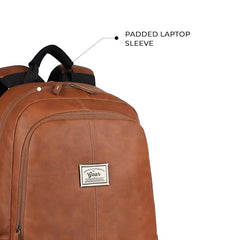 Gear Classic Anti Theft Faux Leather 14 cms Black Laptop Backpack (LBPCLSLTH0101)