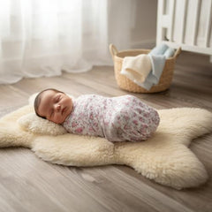 MOMISY isting Content Content generated Baby Photography Photoshoot Props Breathable Blanket Swaddle Cotton Wrap- Rose Print (White)