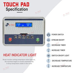 HI-TECH BATH SOLUTION Steam Bath Generator 6 Kw For Bathroom, Gym, Spa, Hotel | Mild Steel 304 With Digital Control Panel, Water Filter, Auto Drain, Auto Time & Temp Machine