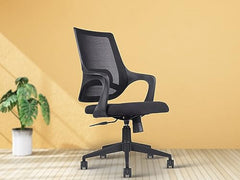 MRC Mono Ergonomic Office Chair (Mid-Back) – Revolving Breathable Mesh Desk Chair for Work from Home & Study–Lumbar Support & Heavy Duty Nylon Base (Grey & White)