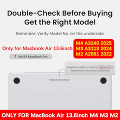 HASTHIP Laptop Cover for MacBook Air 13.6 Inch M4 A3240 M3 A3113 M2 A2681