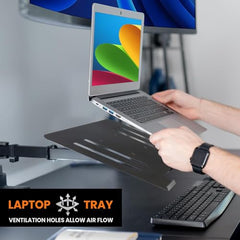 Dyazo Single Monitor Desk Mount Stand | Height Adjustable Fully Articulating Arm for 13–32 Inch Screens | VESA 75×75/100×100 Compatible | Tilt & Rotate Monitor Holder with C-Clamp/Grommet Base (Black)